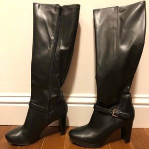 Nine West Tall Black Boots 6.5M